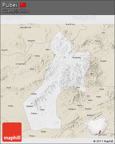 Classic Style 3D Map of Pubei