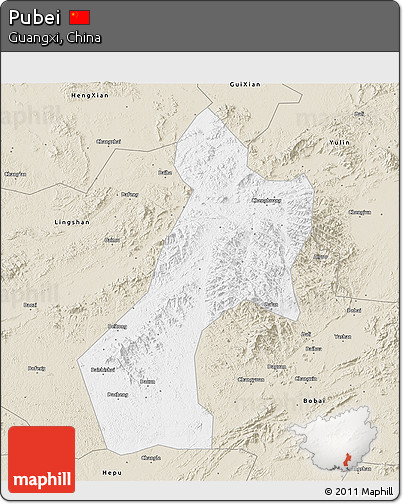 Classic Style 3D Map of Pubei