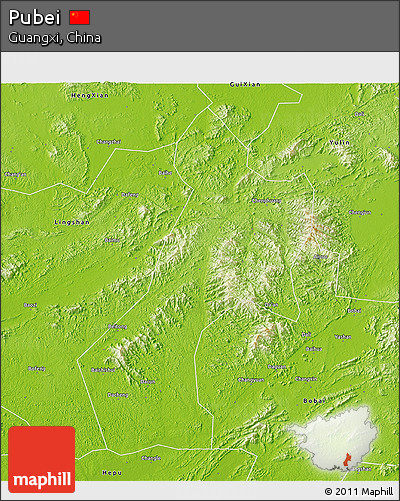 Physical 3D Map of Pubei
