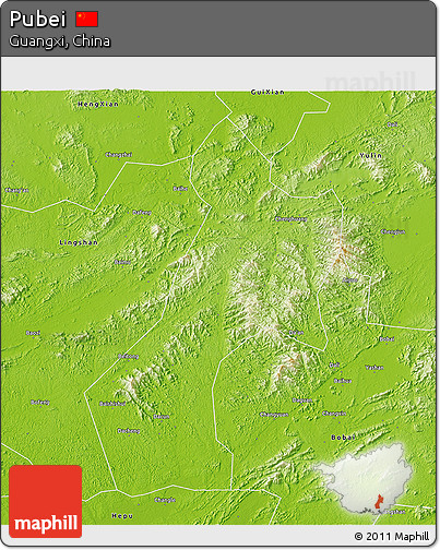 Physical 3D Map of Pubei