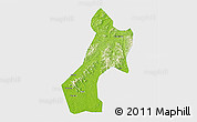 Physical 3D Map of Pubei, single color outside