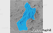 Political 3D Map of Pubei, desaturated