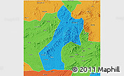 Political 3D Map of Pubei