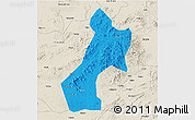 Political 3D Map of Pubei, shaded relief outside