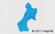 Political 3D Map of Pubei, single color outside
