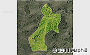 Satellite 3D Map of Pubei, darken, semi-desaturated
