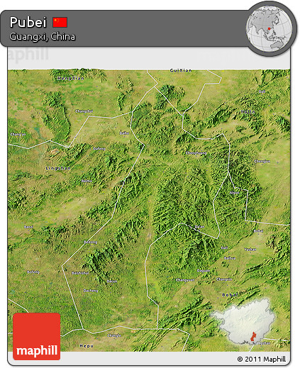 Satellite 3D Map of Pubei