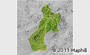 Satellite 3D Map of Pubei, lighten, desaturated