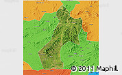 Satellite 3D Map of Pubei, political outside