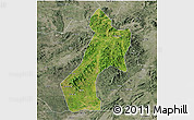 Satellite 3D Map of Pubei, semi-desaturated