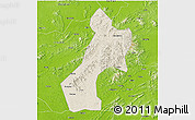 Shaded Relief 3D Map of Pubei, physical outside