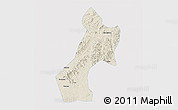 Shaded Relief 3D Map of Pubei, single color outside