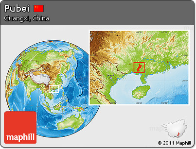 Physical Location Map of Pubei