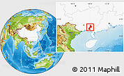 Physical Location Map of Pubei, highlighted country