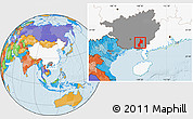 Political Location Map of Pubei, highlighted country, highlighted parent region