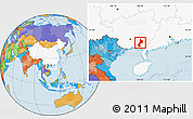 Political Location Map of Pubei, highlighted country