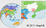 Political Location Map of Pubei, highlighted parent region