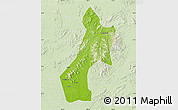 Physical Map of Pubei, lighten