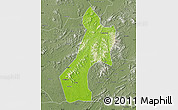 Physical Map of Pubei, semi-desaturated
