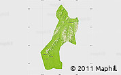 Physical Map of Pubei, single color outside