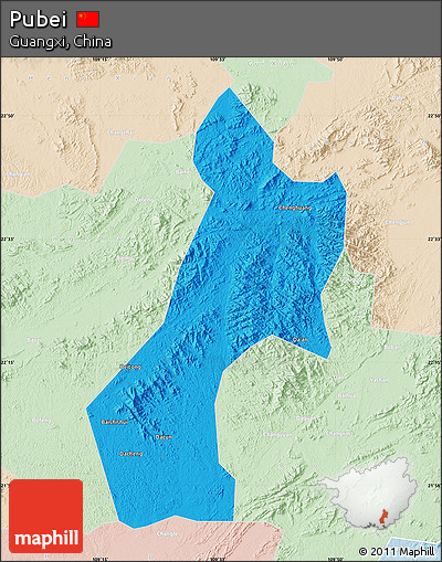 Political Map of Pubei, lighten