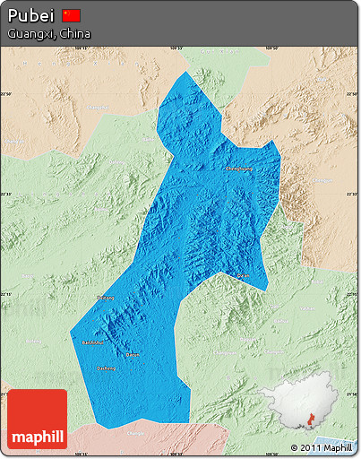 Political Map of Pubei, lighten