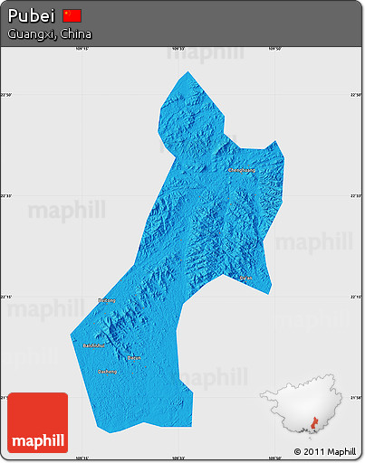 Political Map of Pubei, single color outside