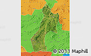 Satellite Map of Pubei, political outside