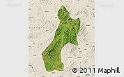 Satellite Map of Pubei, shaded relief outside