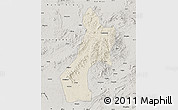 Shaded Relief Map of Pubei, semi-desaturated