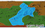 Political Panoramic Map of Pubei, darken