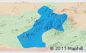 Political Panoramic Map of Pubei, lighten