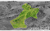 Satellite Panoramic Map of Pubei, desaturated