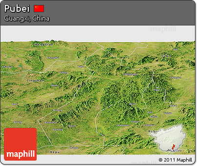 Satellite Panoramic Map of Pubei
