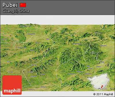 Satellite Panoramic Map of Pubei