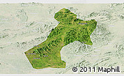 Satellite Panoramic Map of Pubei, lighten