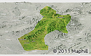 Satellite Panoramic Map of Pubei, lighten, semi-desaturated