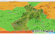 Satellite Panoramic Map of Pubei, political outside