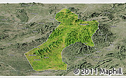 Satellite Panoramic Map of Pubei, semi-desaturated