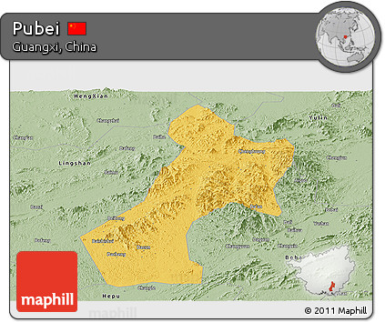Savanna Style Panoramic Map of Pubei
