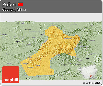 Savanna Style Panoramic Map of Pubei