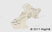 Shaded Relief Panoramic Map of Pubei, cropped outside