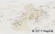 Shaded Relief Panoramic Map of Pubei, lighten