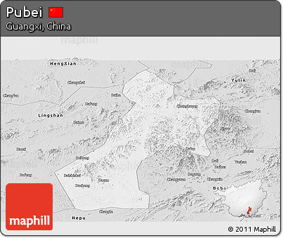 Silver Style Panoramic Map of Pubei