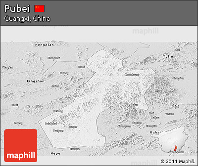 Silver Style Panoramic Map of Pubei