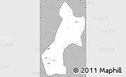 Gray Simple Map of Pubei, single color outside