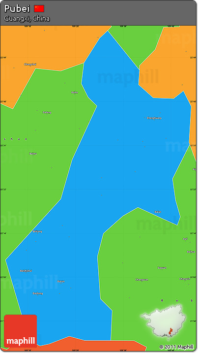 Political Simple Map of Pubei