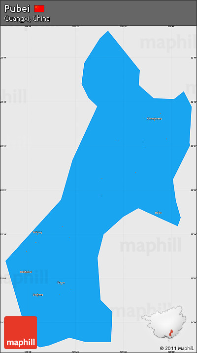 Political Simple Map of Pubei, single color outside