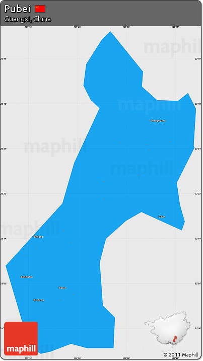 Political Simple Map of Pubei, single color outside
