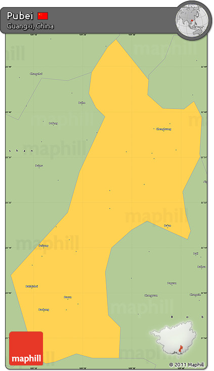 Savanna Style Simple Map of Pubei